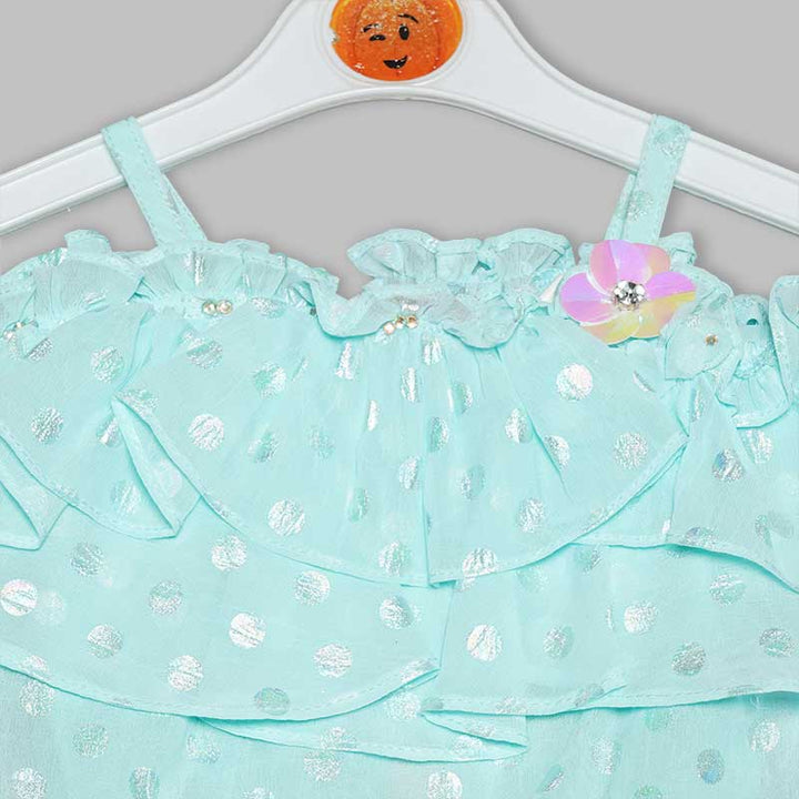 Western Set For Girls And Kids With Layered Pattern SkirtBlue