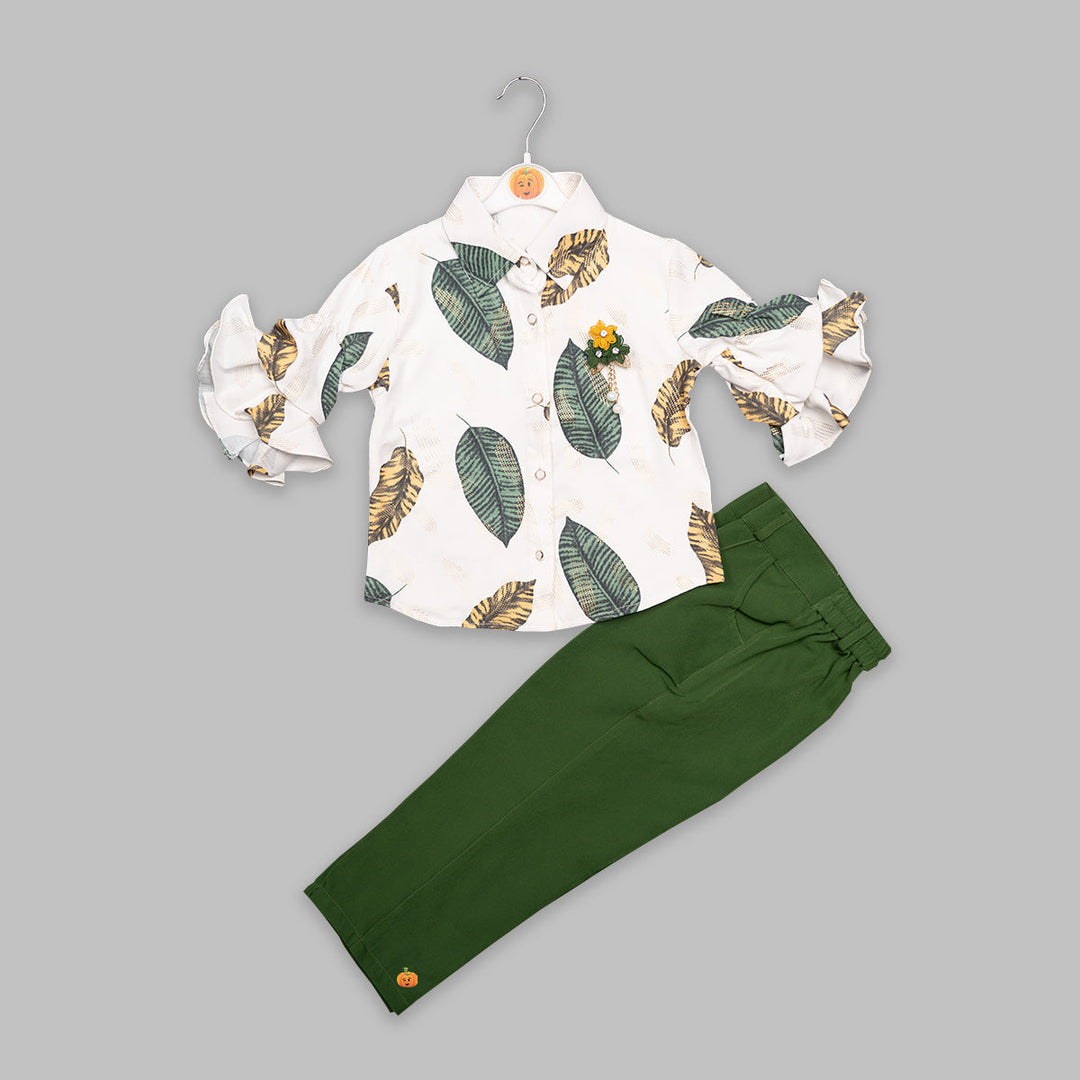 Western Set For Kids With Leaf Print