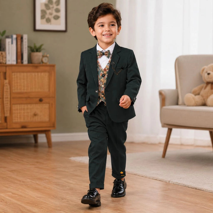 Green Boys Suit with Bow Tie