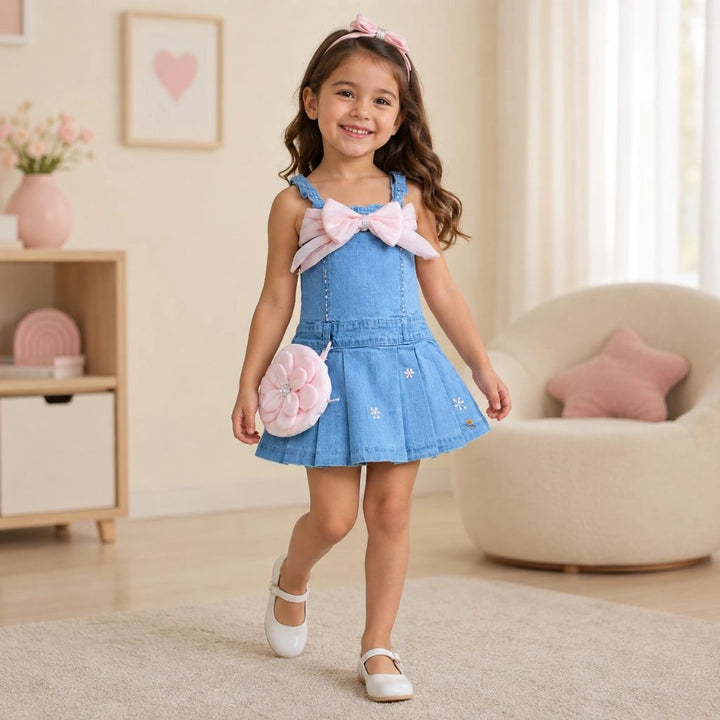 Elegant Girls Denim Western Wear Dress