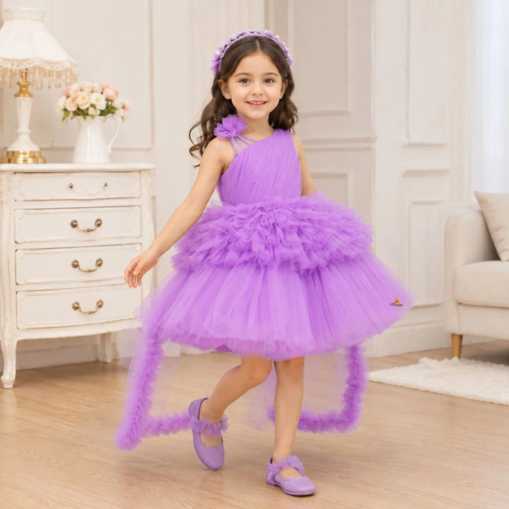 High Low Net Girls Frock