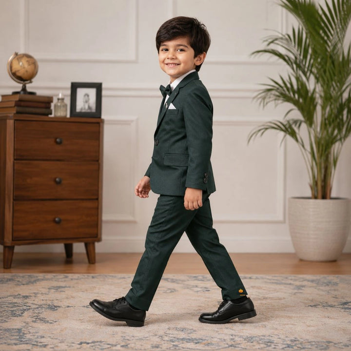 Dark Green Boys Suit with Bow Tie