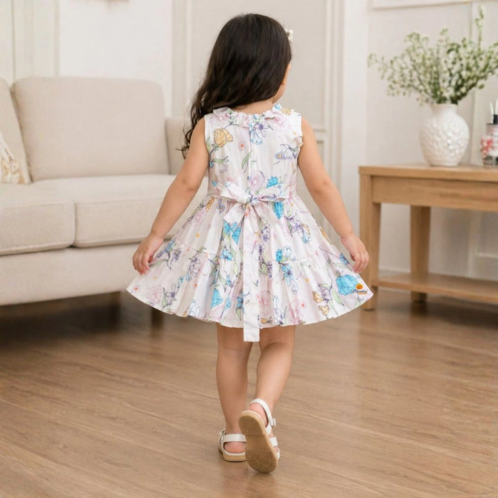 Stylish Floral Sleeveless Dress for Girls