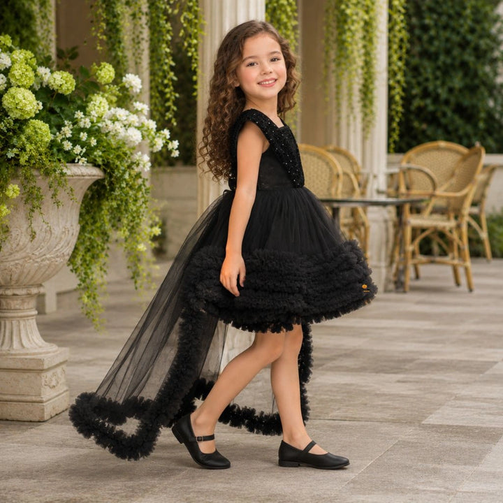 High Low Pattern Party Frock for Girls