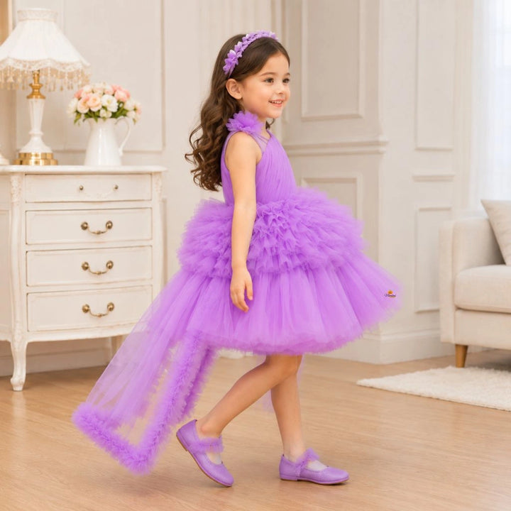 High Low Net Girls Frock