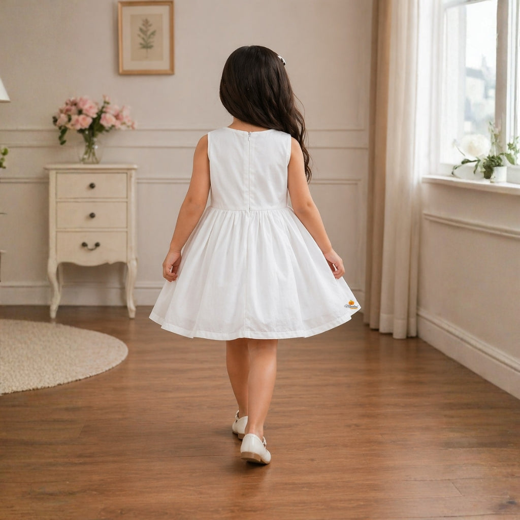 Cute Mint Baby Frock with Embroidered Design
