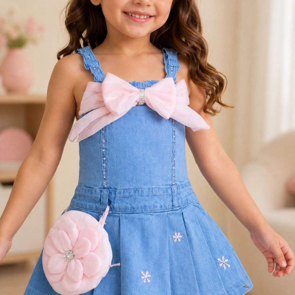 Elegant Girls Denim Western Wear Dress