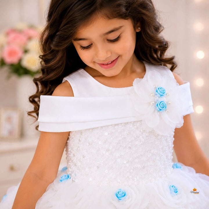 Off Shoulder Floral Girls Frock