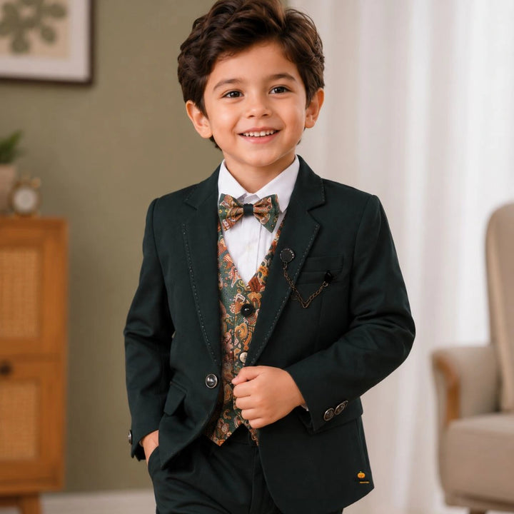 Green Boys Suit with Bow Tie