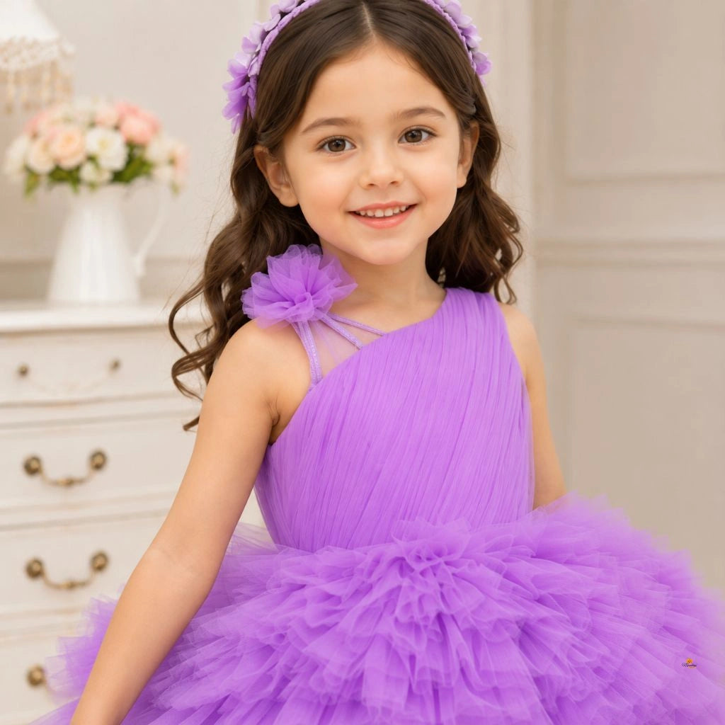 High Low Net Girls Frock