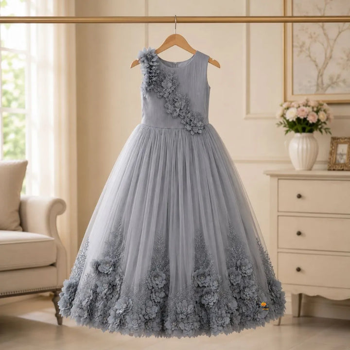 Sky Blue Long Girls Gown