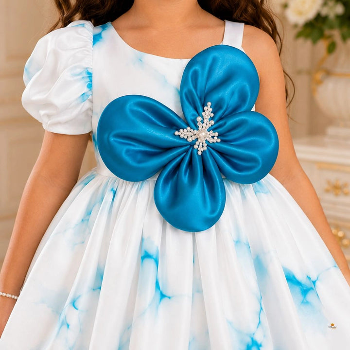 Puffy Sleeve Floral Girls Frock