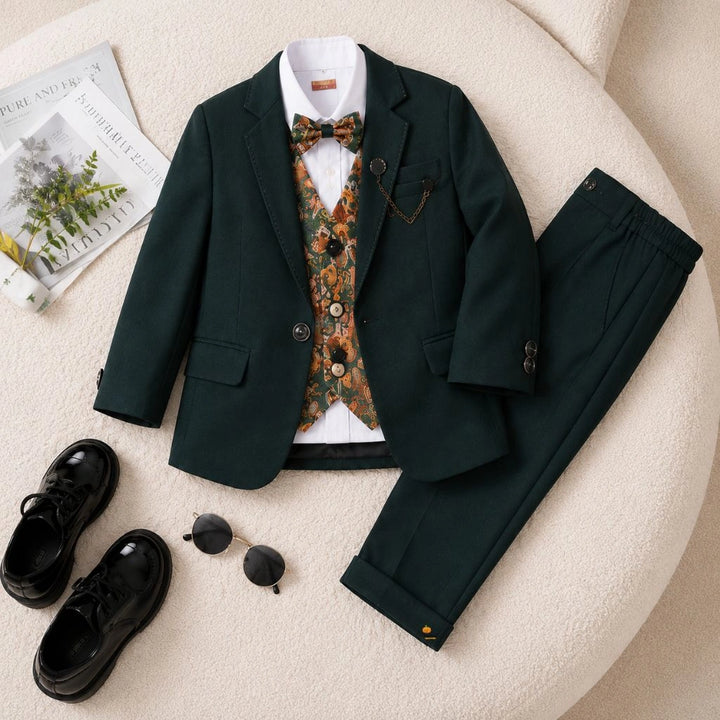 Green Boys Suit with Bow Tie