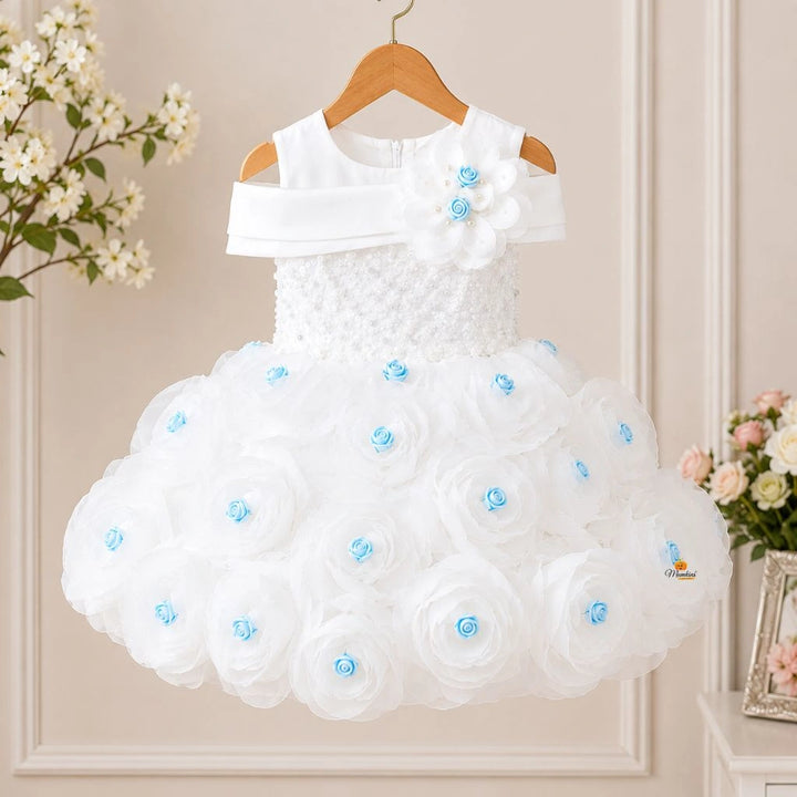 Off Shoulder Floral Girls Frock