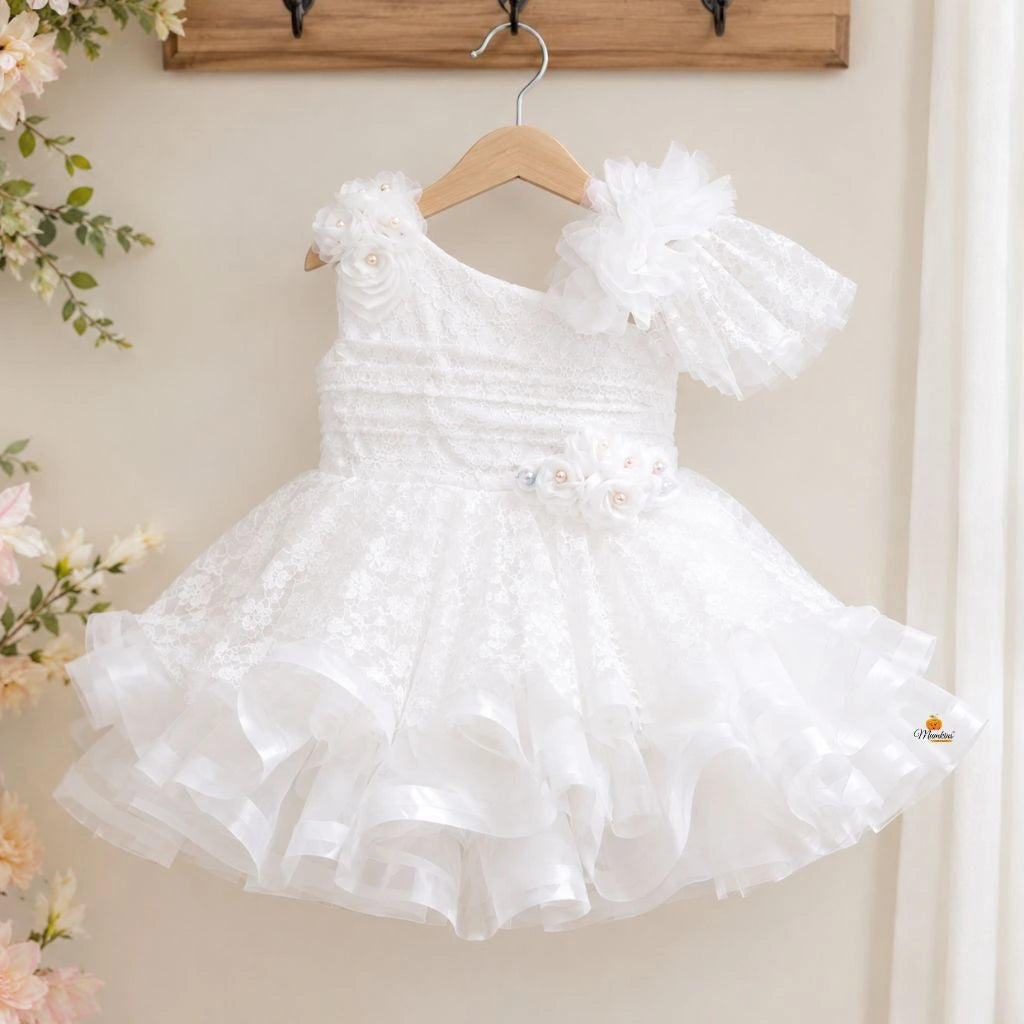 White Frill Girls Frock