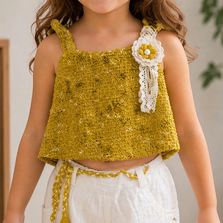 Girls Crochet Co Ord Set Top and Shorts Stylish Summer Outfit