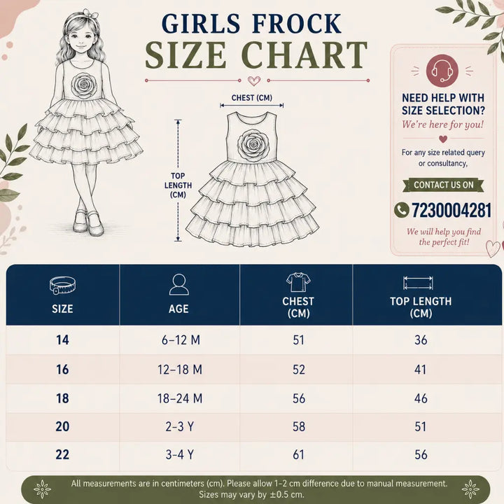 Red Layered Ruffle Partywear Frock for Girls