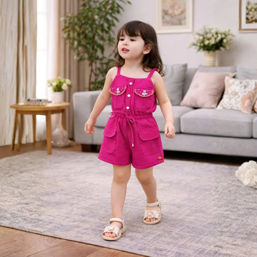 Girls Stylish Summer Playsuit with Pockets