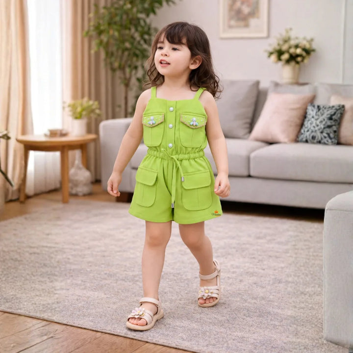 Girls Stylish Summer Playsuit with Pockets