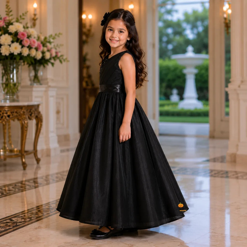 Black Long Gown for Girls