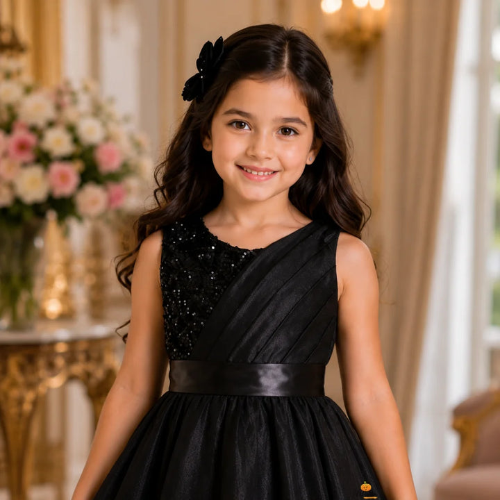Black Long Gown for Girls