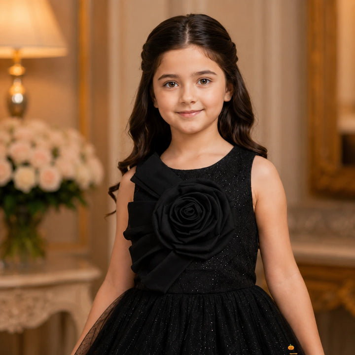 Girls Black Party Wear Gown – Perfect for Birthday & Wedding Celebrations