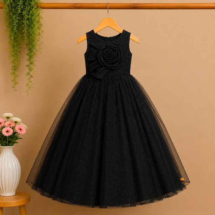 Girls Black Party Wear Gown – Perfect for Birthday & Wedding Celebrations