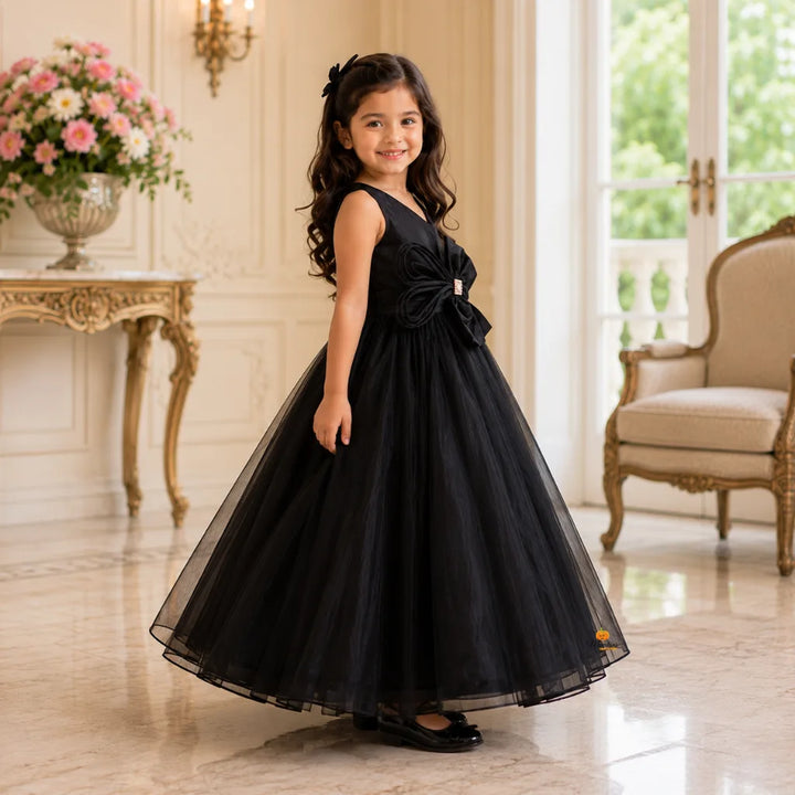 Black Flare Design Girls Gown