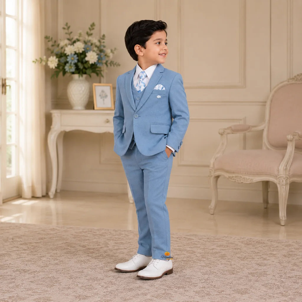 Blue Boys Suit with Tie