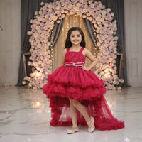 . Premium Rani Party Frock with Tail Design for Girls