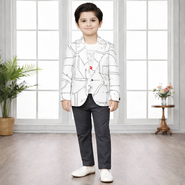 White Party Wear Dress for Boys