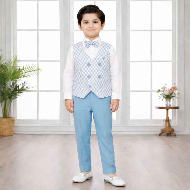 Check Patterns Boys Party Wear Dress