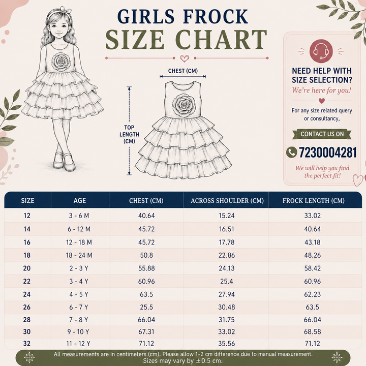 Puffy Sleeve Floral Girls Frock