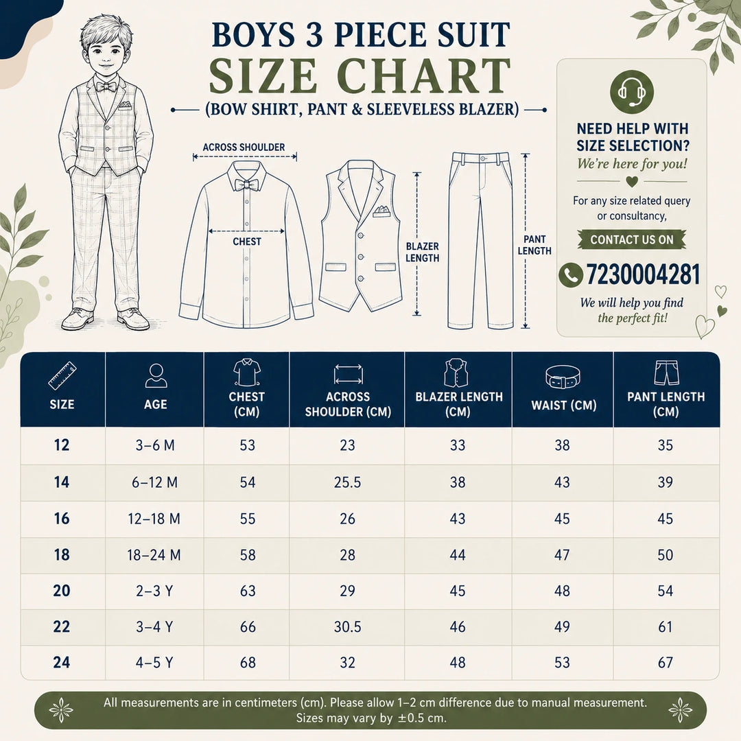 Stylish Blue 3-Piece Formal Set for Boys