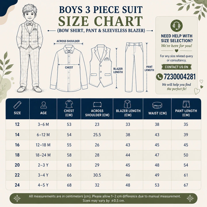 Stylish Blue 3-Piece Formal Set for Boys