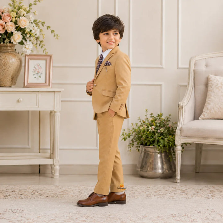 Fawn Tuxedo Suit for Boys with Tie