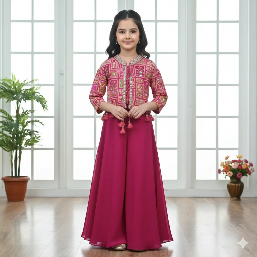 Rani Embroidered Plazo Set for Girls