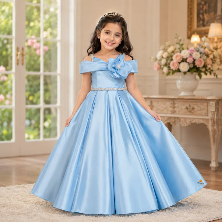 Sea Green Premium Partywear Gown for Girls