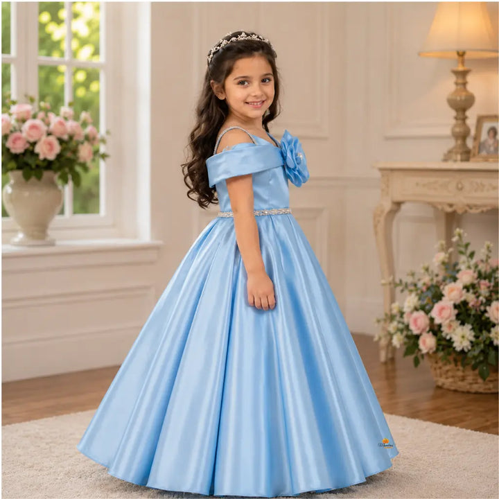 Sea Green Premium Partywear Gown for Girls