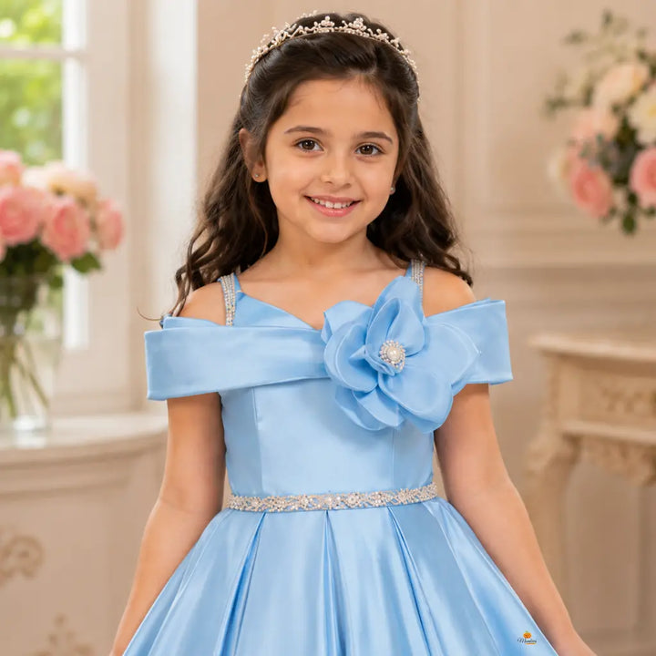 Sea Green Premium Partywear Gown for Girls