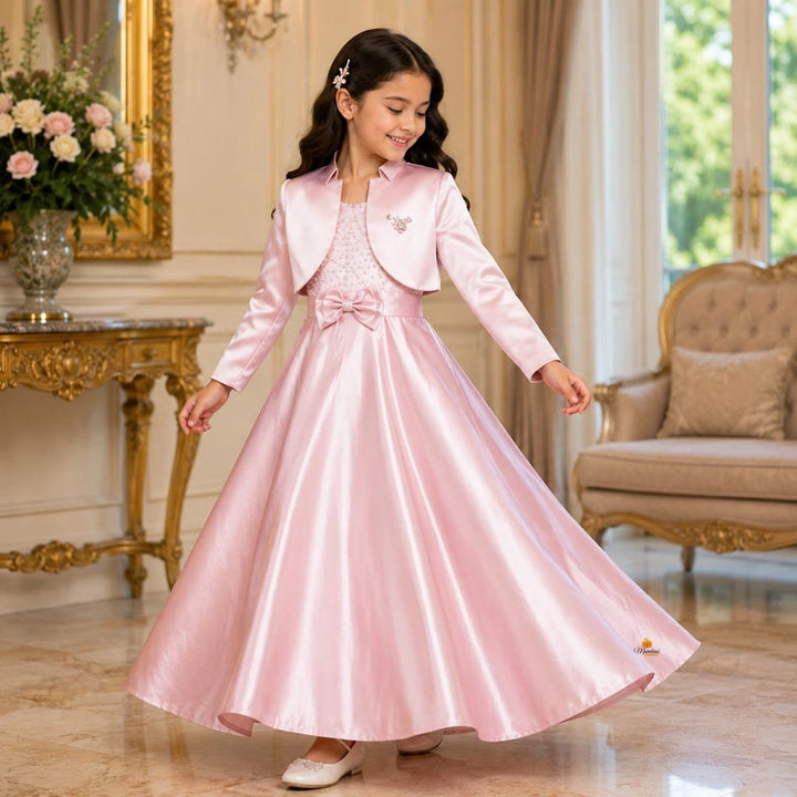 Blush Pink Girlish Gown with Blazer