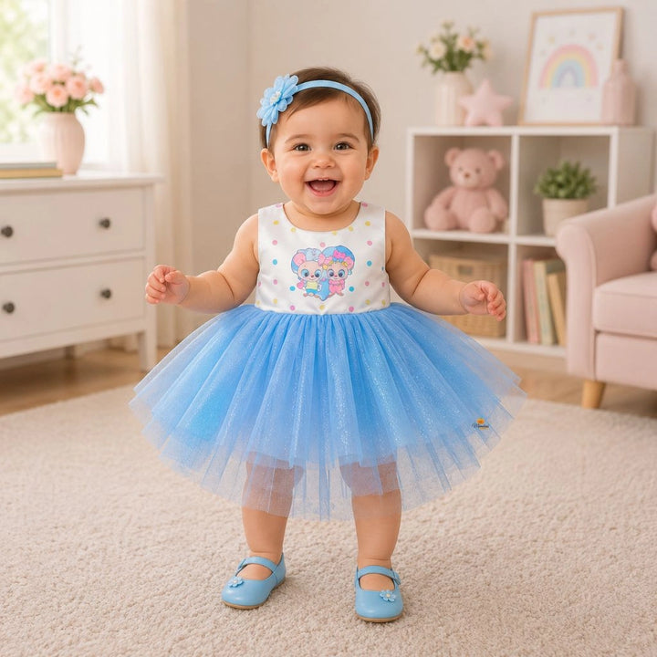 High Low Glittery Baby Frock