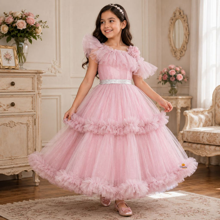 Onion Frill layer Girls Gown