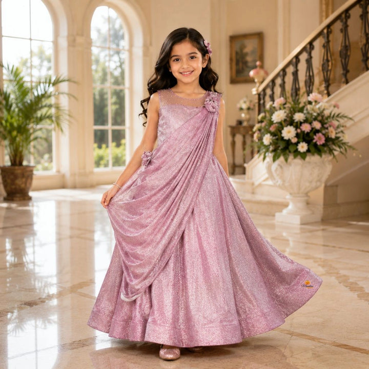 Glittery Onion Gown for Girls
