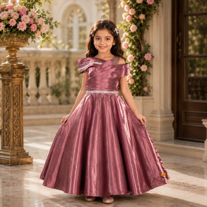 Onion Long Off-Shoulder Girls Gown