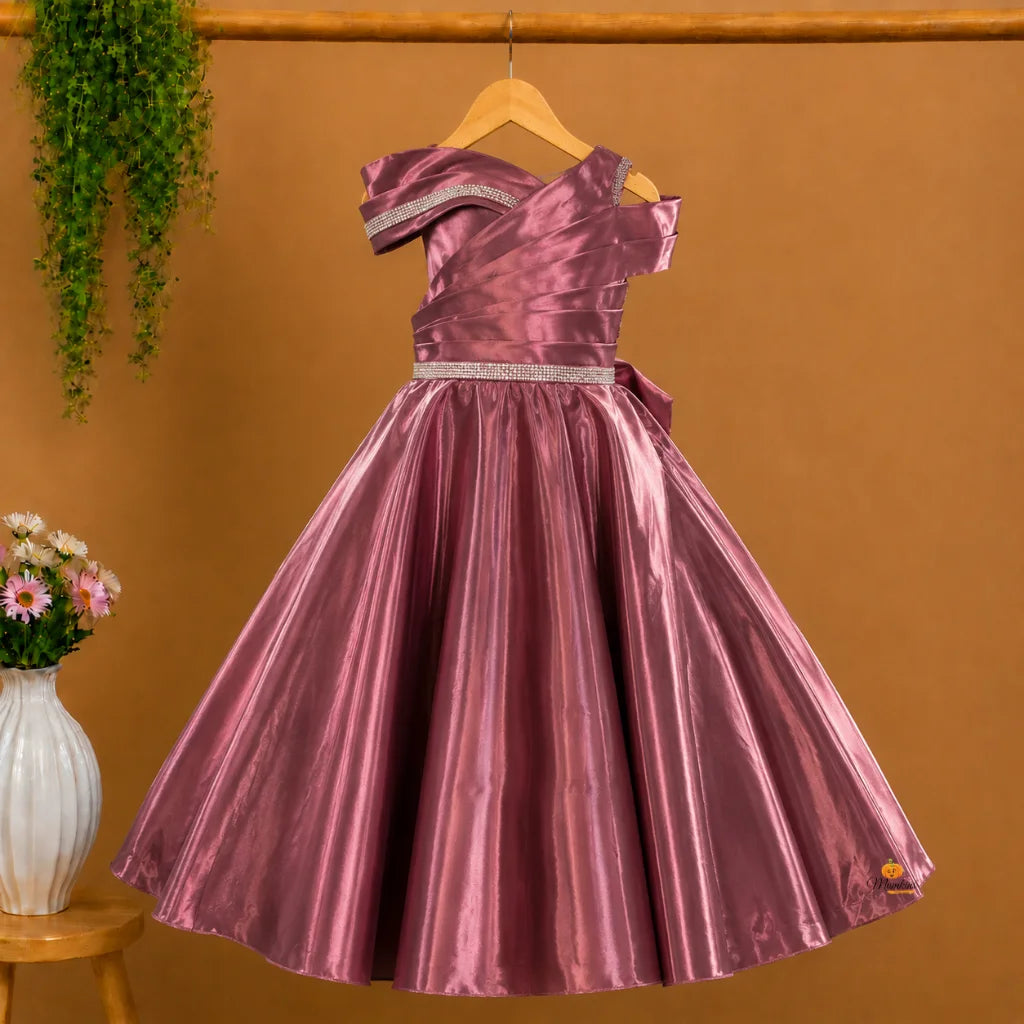 Onion Long Off-Shoulder Girls Gown
