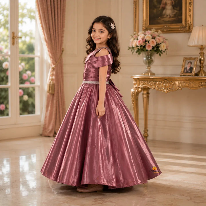 Onion Long Off-Shoulder Girls Gown