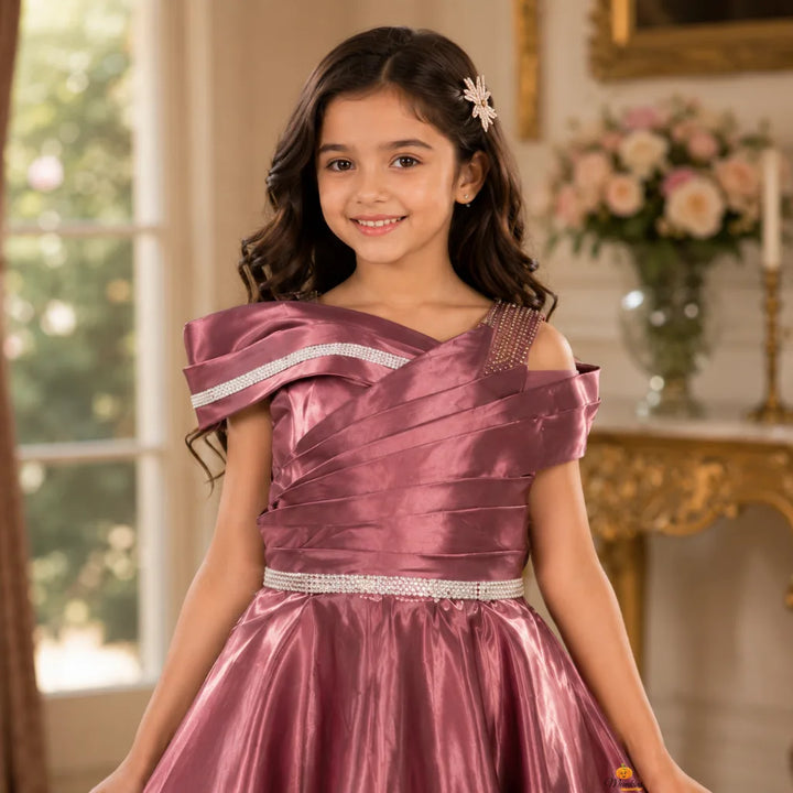 Onion Long Off-Shoulder Girls Gown