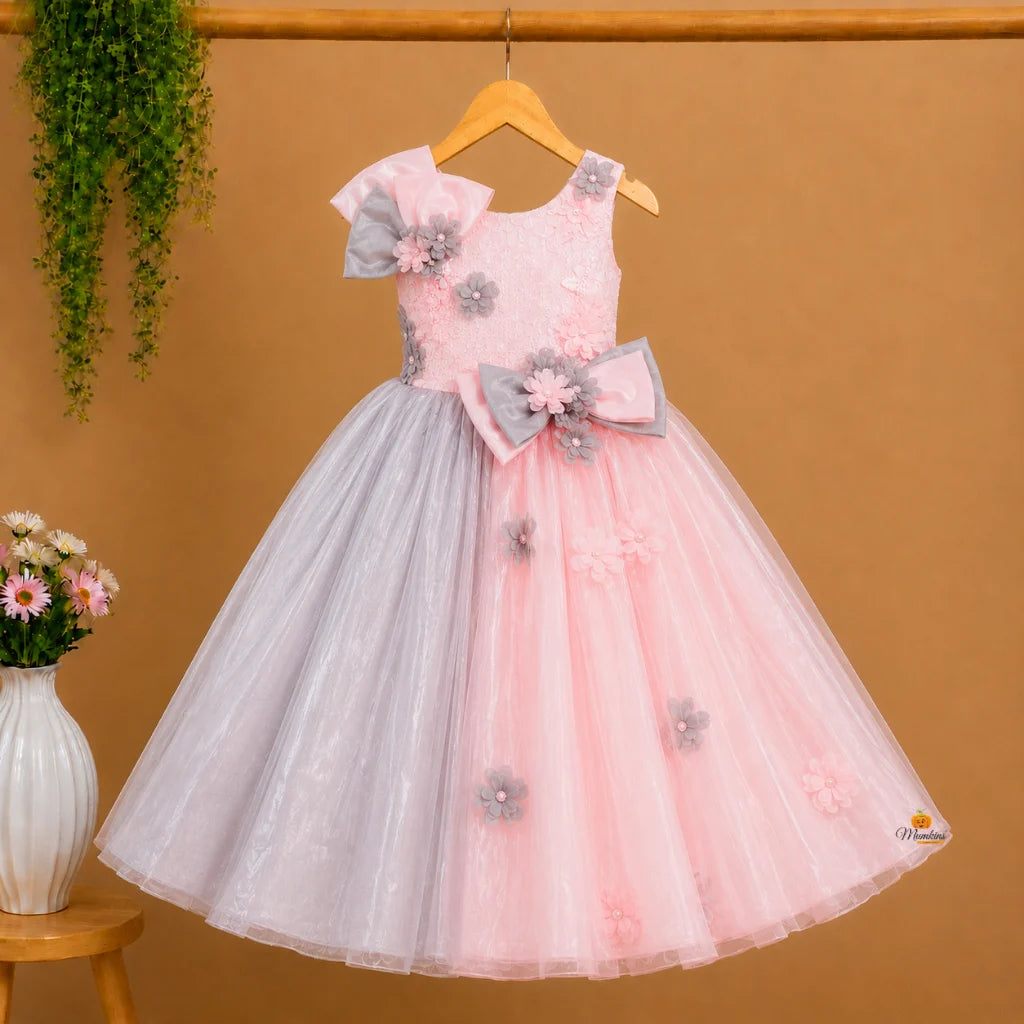 Pink Bow Gown for Girls