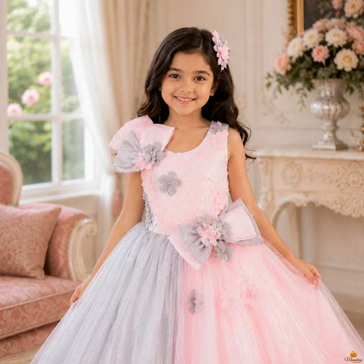 Pink Bow Gown for Girls